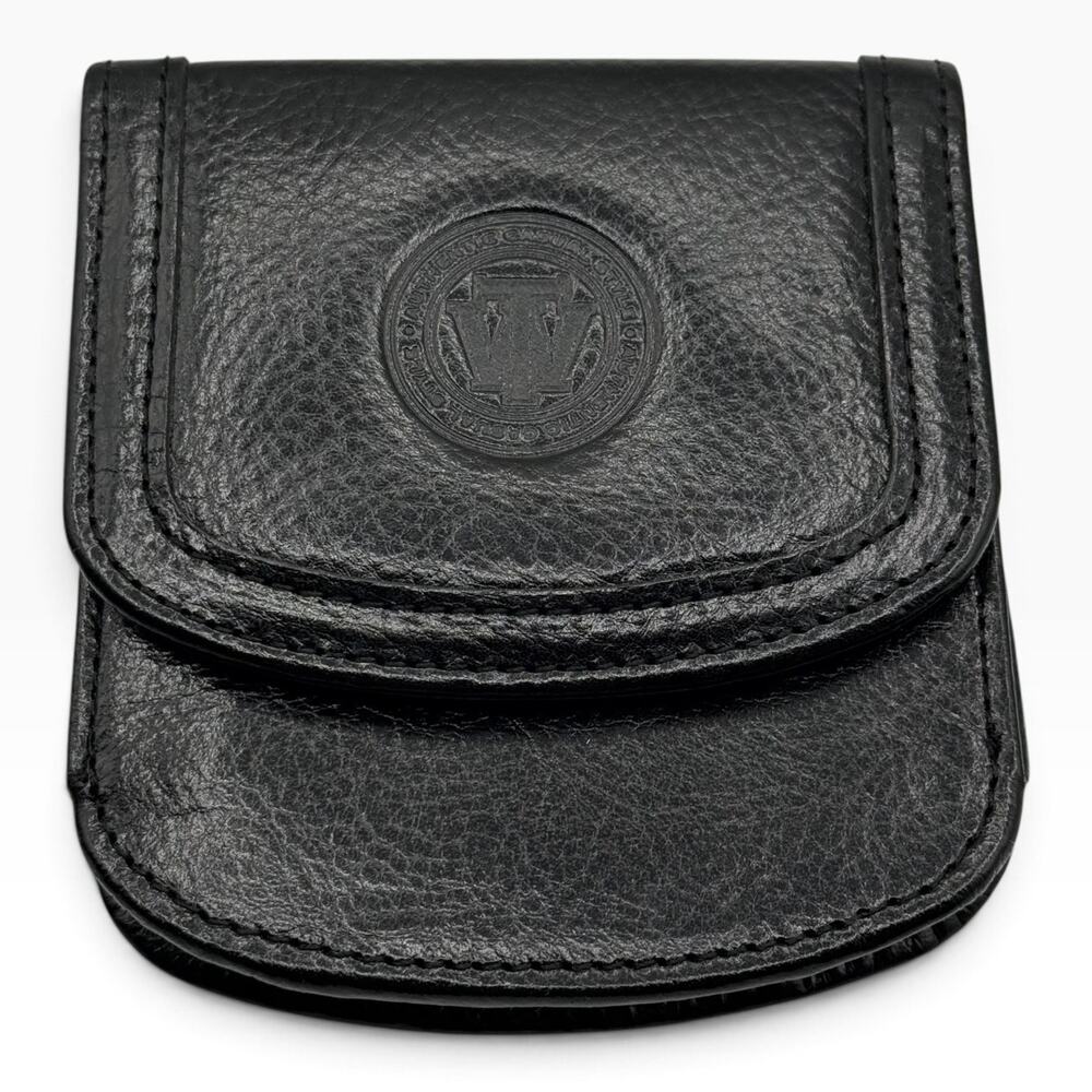 Vintage Original Taxi Wallet Black Leather Coin Billfold NOS Box Insert - Picture 2 of 16